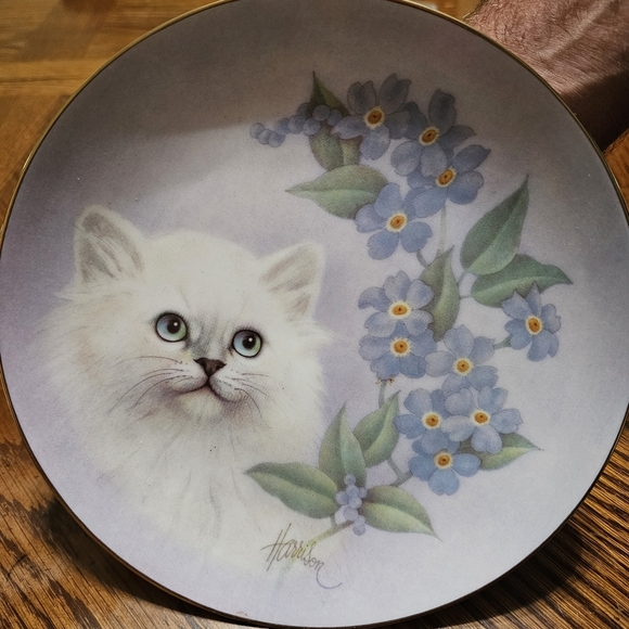 Hamilton Collection Bob Harrison Petals and Purs Cat Plates - Picture 6 of 6